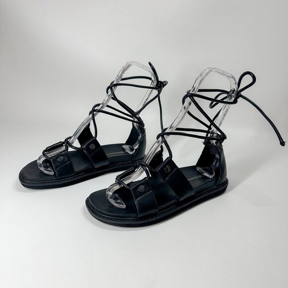 BCBGeneration BCBG Generation Womens Millie Black Ankle Wrap Sandals 6.5 Shoes - Picture 4 of 5